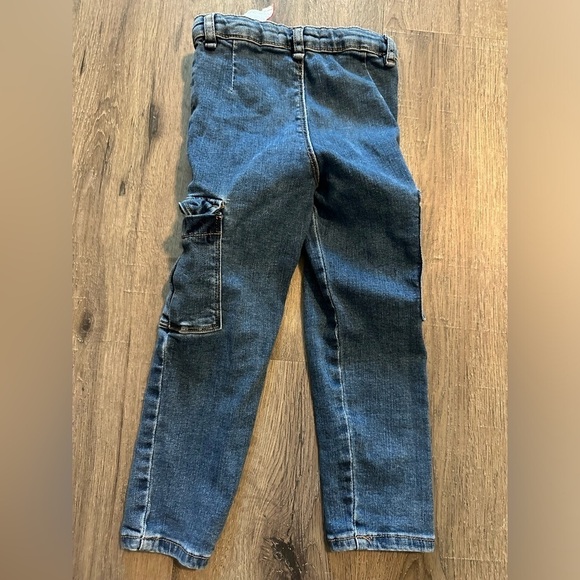 ZARA Toddler Jeans with Cargo Pockets 3T 4T EUC adjustable waist denim girls - Picture 2 of 4